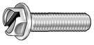 Hex slotted washer head thread cutting screw type F